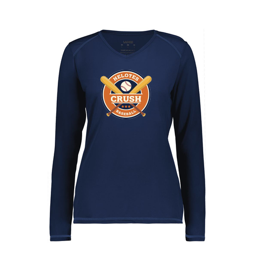[6847.065.XS-LOGO1] Women's SoftTouch Long Sleeve (Female Adult XS, Navy, Logo 1)