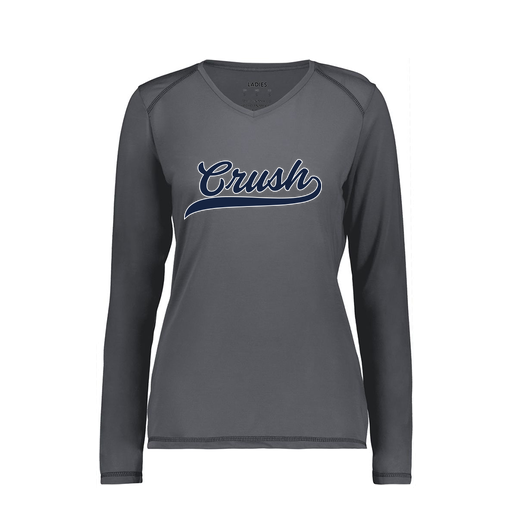 [6847.98D.XS-LOGO2] Women's SoftTouch Long Sleeve (Female Adult XS, Gray, Logo 2)