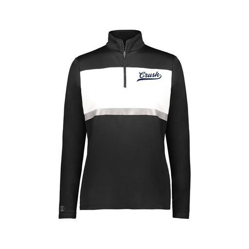 [222791.420.XS-LOGO2] Ladies Bold 1/4 Zip Pullover (Female Adult XS, Black, Logo 2)