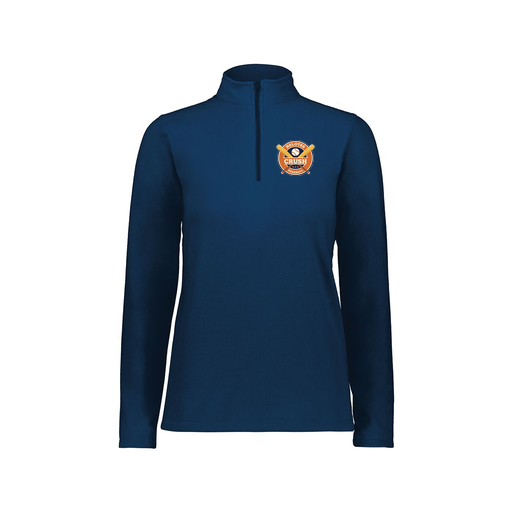 [6864.065.XS-LOGO1] Ladies MicroFleece 1/4 Zip Pullover (Female Adult XS, Navy, Logo 1)