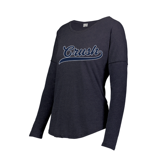 [FTLCUBNV-FAS-LOGO2] Decker Women's Tri-Blend T-Shirt - Long Sleeve (Female Adult S, Navy, Logo 2)